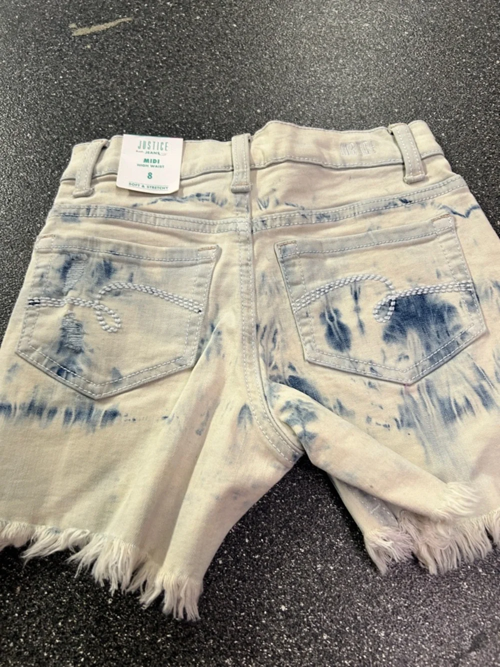 Justice Light Blue Tie-Dye High Waist Jeans